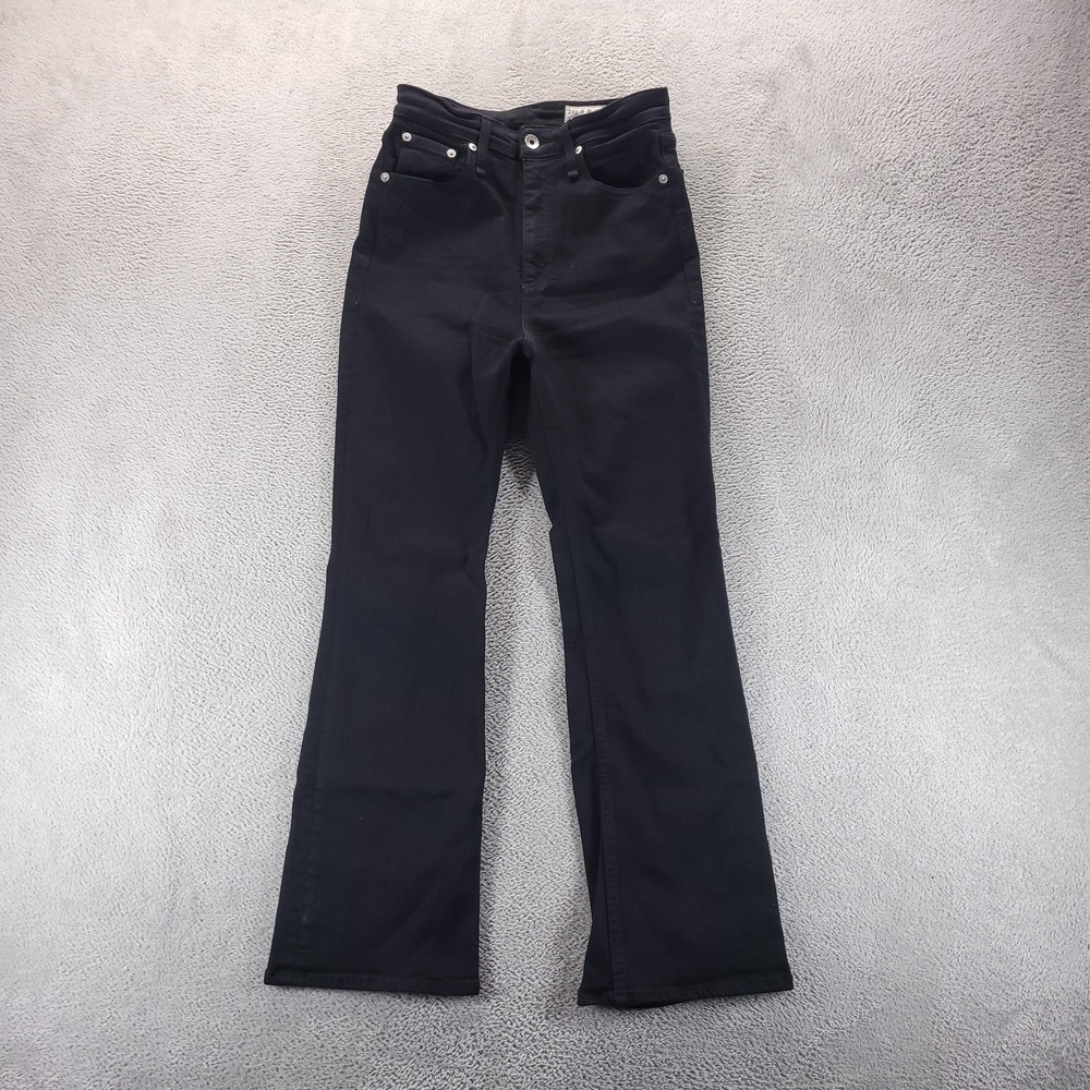 Rag & Bone Jeans Womens 26 Black Casey High Rise Ankle Flare Stretch Cropped